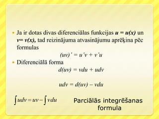 Uvvdu 3.1.nenoteiktais integralis | PPTX
