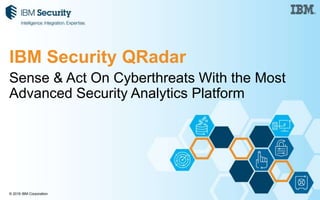 © 2016 IBM Corporation
Sense & Act On Cyberthreats With the Most
Advanced Security Analytics Platform
IBM Security QRadar
 