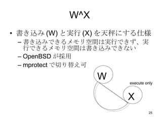 W^X  z (W) Ȍg (X) Ӥˤ˘ zߤǤgόgФǤgФǤgϕzߤǤʤ OpenBSD  mprotect Ф椨 X  W  execute only 