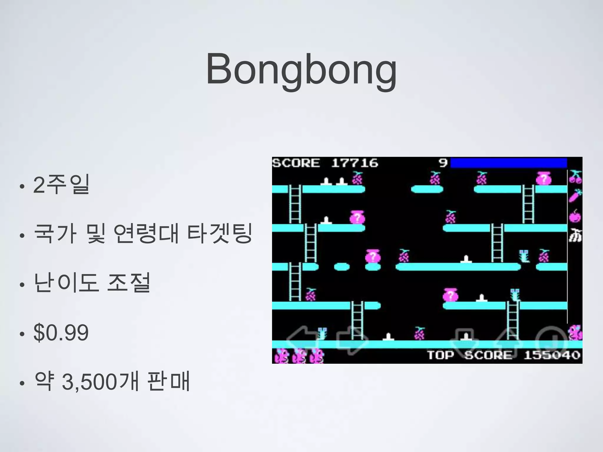Bongbong2주일국가 및 연령대 타겟팅난이도 조절$0.99약 3,500개 판매