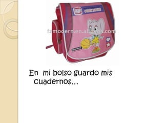 En  mi bolso guardo mis  cuadernos…