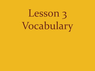 Lesson 3 Vocabulary 