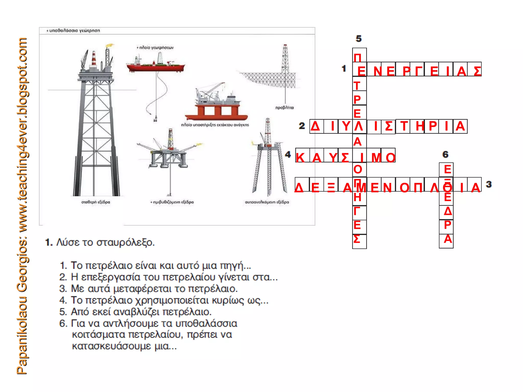 Papanikolaou Georgios: www.teaching4ever.blogspot.com Ε  Ν Ε  Ρ Γ  Ε  Ι  Α  Σ Δ  Ι  Υ Λ  Ι  Σ  Τ  Η Ρ  Ι  Α Δ  Ε  Ξ  Α Μ Ε Ν  Ο Π  Λ Ο  Ι  Α Κ  Α  Υ Σ  Ι  Μ Ο Π Τ Ρ Ε Α Ο Π Η Γ Ε Σ Ε Ξ Ε Δ Ρ Α 
