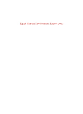 Egypt Human Development Report 2010
 
