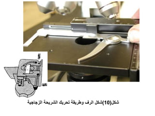 ‫شكل(01)شكل الرف وطريقة تحريك الشريحة الزجاجية‬
 