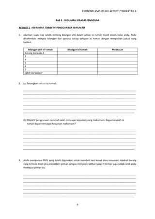 Ekonomi Asas (buku aktiviti) tingkatan 4