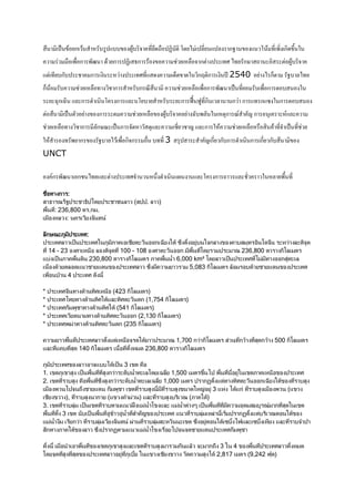 C         ก       3         ? 9 ??          69?     ( >! @? ' )                           *     * ก0                            ' (# ก
                   ! #! ก #1                     ก   @ 2ก                                       *!     ก      (% )( ก/ >                                    69?
     ( ?ก?                         ก                       (%(                        5               กG ก         4 2540                    ) ก5           0? *)(
ก5           ?                     *! (          ก   3     ?ก E                                      *! #! ก #1        C (              ? #! ก          ?
         ก             *ก           3        '   ก * '?               3           ?           ก ,78 ,9(ก *             ก ก (ก+                          ก        ?
                   C                     ก                       *!           69?                     ?#*         ก E. 3 A ก                                .*
         *! (              ก            *ก/E C ก                      *                         A *ก                              *!     !          (3 C (
     3           (# ก                    0? *) #! ก ก            ! ?(( 3                               3 A ก ก?ก        3              ก ก ก?
UNCT

     .ก #1              ก )( *                       (% 3                     3           6           *'     ก >        *                        * #! (

             ก :
                                                           (     .        )
   : 236,800 .ก&.
'& ( : ) ' *                                 +

  ก, -.&                   /:
                         ' /:
    ' / '              0      ' /1 -.&- )' '          ก'2 1 3 45      .67 1*ก 8 ) 7 &9      :;*    ( 6     *.;
   14 - 23             / '(          *.; 100 - 108 /           ก&        :; &    & 236,800        ก: '&
?76 ' 0 - )               ; 230,800         ก: '& - )      @ 6,000 km² :;      ' 0     ' / &6&    ก .6 '
'    ;3                ;?        ?; 8      ' /    45 &) &        & 5,083 ก: '&     3 & 7;3     ?; 8      ' /
'    73 4                  ' /;

*        '       /*    ;3     /'( (423 ก: '& )
*        '       /      ;3      /1 3? /         ก (1,754 ก: '& )
*        '       /ก& .       ;3   /1 3 (541 ก: '& )
*        '       /' ; & ;3           /       ก (2,130 ก: '& )
*        '       / &6     ;3    /       ก (235 ก: '& )

) &                         ' /    ? 6'(                 * ;1 3     &                 1,700 ก 6 ก: '&              6        ก 3          ;ก 3
                                                                                                                                         9          500 ก: '&
?   ?)7                9; 140 ก: '& '                     (&; 236,800                    ก: '&

-.&    ' /8          *?77 ;3' 0 3 '8 )
1. '8 -.'8 . ' 0           . ก 6 ;7 @ ' :; '2 1,500 '& 85                           .61 '8 - )'(                                                    8         ' /
2. '8     7 . )        45 . ก 6 ;7 @ ' '2 1,000 '&                      กG ? 6      /          ก'2                                                  1 38        7 .
'&          * H5      ?; ก& . '8                7 . & 7 . 8 ;1(I6 .6 3 ?(6 ;3?ก6           7 . '&                                                           (?8
' 8 ),          7 . ก (?8 )@ &6 ) ?                    7 . 7 ' (- )1 3)
3. '8     7 96& ' 0 '8       7 &? JKL ?&6 @ :8 ? ?&6 @ 6 M ' 0                  &) & 9;& &7. +&                                                     ก 9;1 '8
        3 '8 7' 0             .683 .6 @      @ )I8      ' /?        7 96&'( 6 ' & กG ? 7 '   6                                                         1 38
?&6 @ 5& ' ก 6       7 96&' *           + N6      7 96& (      '8; 45 .6     1 3'47 O? '47 '(                                                       ?      7*@
 ก - )1 38            45        กG &? ?&6 @ :8 '             * *; ?;          ' /ก& .

    '& @ '                     8 '8 -.'8 . ? '8      7 . & &ก ? 3 * & กH5 3 1 4 8        ' /                                                                     (&;
:; *9; .   9;8                   ' /     .6 -.'7 1 ?8 ' 8     ;) & . ;3 2,817 '& (9,242 O9 )
 