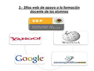 3.- Sitios web de apoyo a la formación
         docente de los alumnos
 