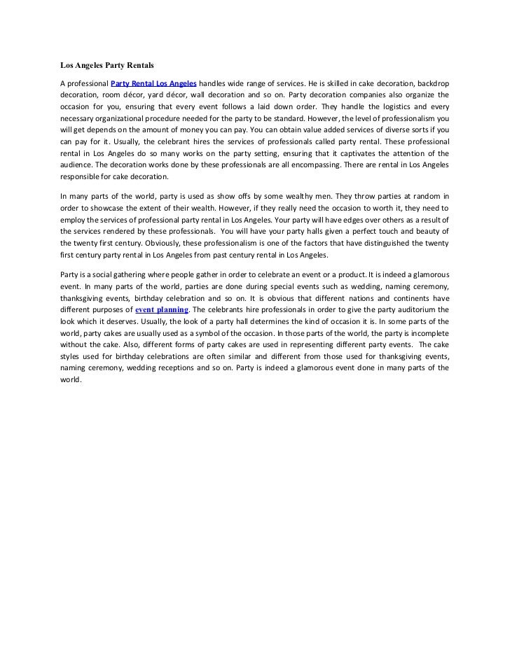 Los Angeles Party Rentals