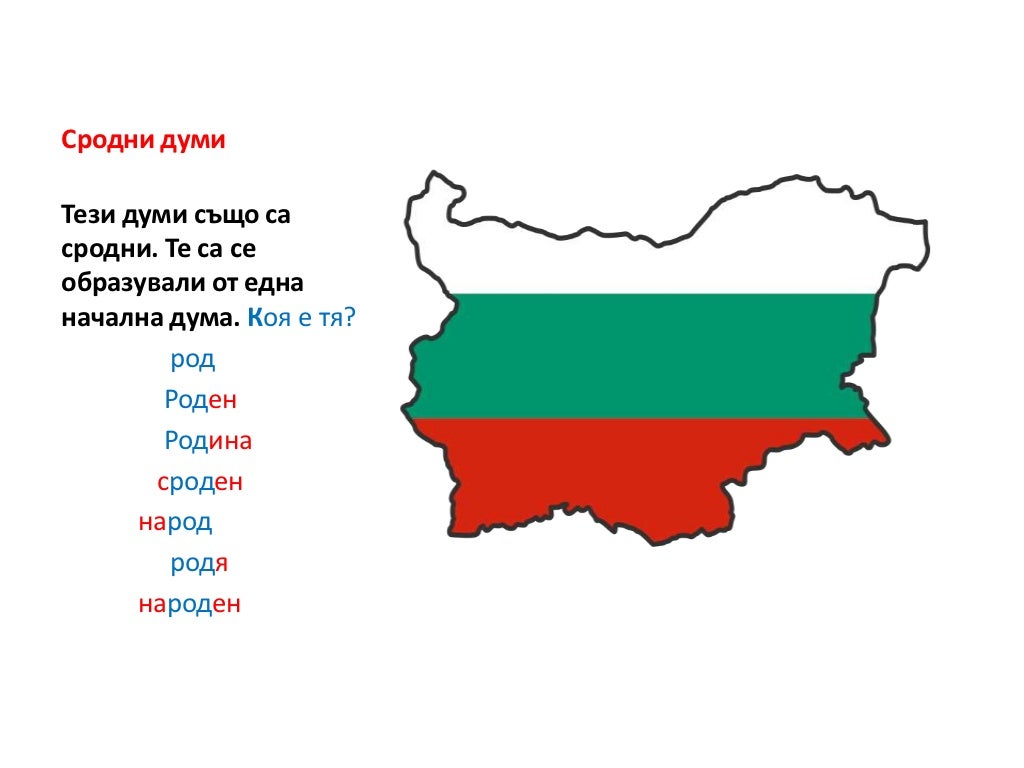 Сродни думи. корен на думата 3 клас