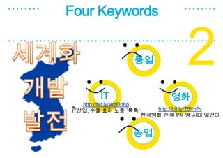 Four Keywords


                     ??                2
         IT                       ??
   http://bit.ly/WzDb6p
IT??, ?? ?? ?? `??`          http://bit.ly/T5ImFv
                          ???? ?? 1? ? ?? ???


                    ??
 