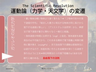 The Scientific Revolution
      \Փѧ?ѧΉw
                ?ؤX٤룿?΄e
    쥪νѧ

                ٶȤƽYϤؤ൱夬ͬߤ

                ¤ٶȤ˵Ȥꥹȥƥ쥹Ȼѧ顢և

                ٶȤؤvʤһȽYՓ

                ?ٶȤrg˱루v=gtȁٶȤֱ

                yΤϲܤ顢򤢤vS¾xȕrgv

                SäQs=1/2gt^2ޤ¤\ӤֱӜy

                ٤ΤǡбäϤ򤬜yꤦٶȤ

                褦˹?gλrg¾x1ʼޤ

                ȴ_롣¤ηt



2012/10/30               |ѧѧ                   14
 