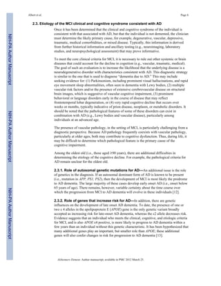 The diagnosis of mild cognitive impairment due to Alzheimer’s disease ...