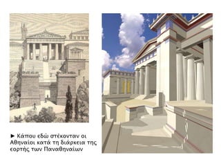 ► Κάποτ εδύ ςσέκονσαν οι
Αθηναίοι κασά ση διάπκεια σηρ
εοπσήρ σψν Παναθηναίψν
 