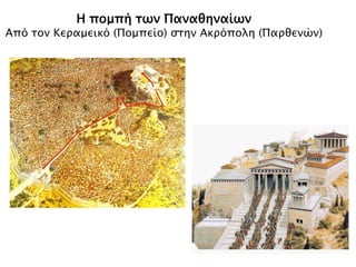 Η πομπή σψν Παναθηναίψν
Απϋ σον Κεπαμεικϋ (Πομπείο) ςσην Ακπϋπολη (Παπθενύν)
 