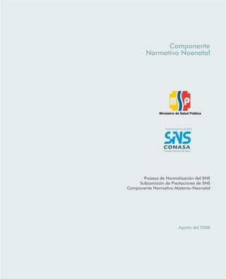 1
Componente
Normativo Noenatal
Proseso de Normatización del SNS
Subcomisión de Prestaciones de SNS
Componente Normativo Materno-Neonatal
Agosto del 2008
 