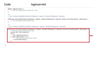 Code loginservlet
 