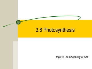 3.8 Photosynthesis
Topic 3 The Chemistry of Life
 