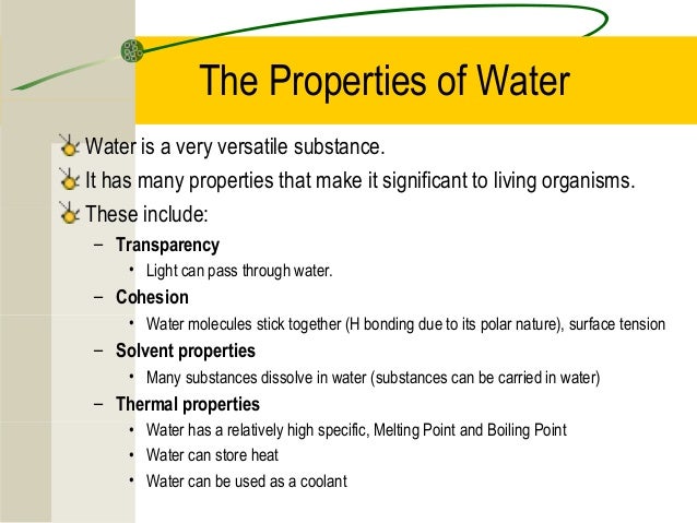 chemical properties of water
