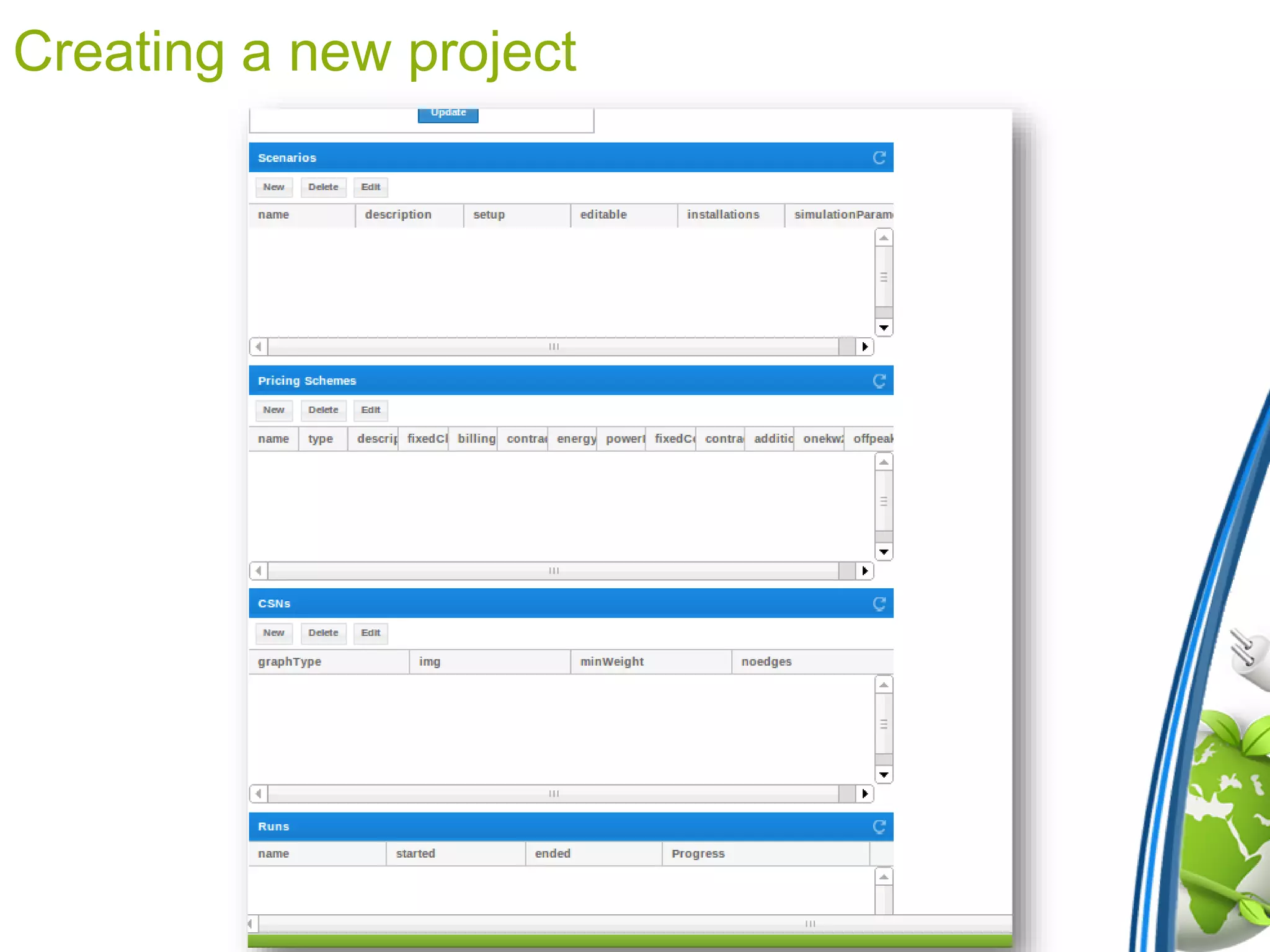 Creating a new project
 