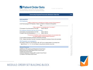 MODULE: ORDER SET BUILDING BLOCK
 