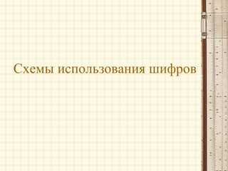 Схемы использования шифров
 