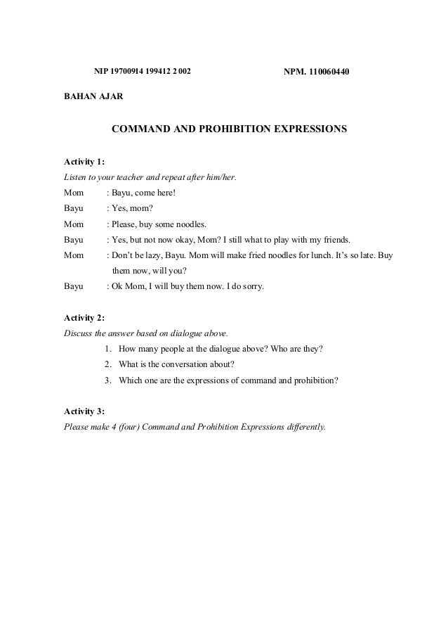 Contoh Soal Prohibition Kelas 8 Belajar