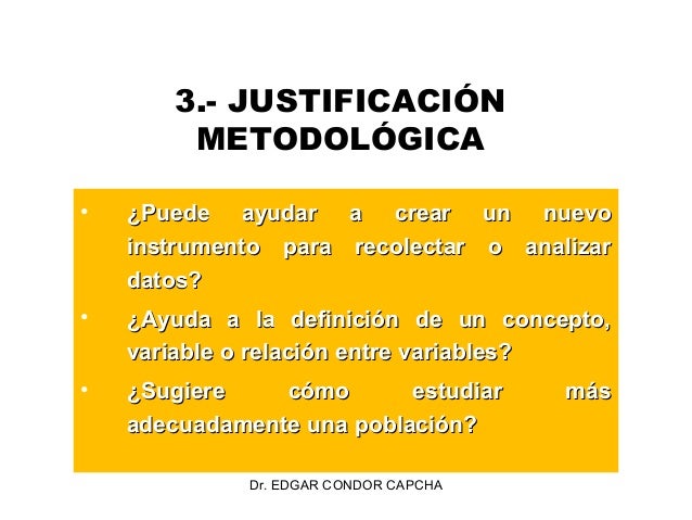 Ejemplo De Justificacion Metodologica Images