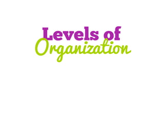 Levels of
Organization

 
