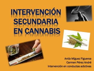 INTERVENCIÓN
SECUNDARIA
EN CANNABIS

Antía Míguez Figueroa
Carmen Pérez André
Intervención en conductas adictivas

 