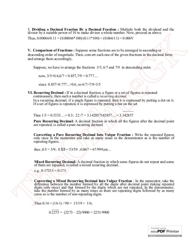 2 5 Dividing A Decimal Fraction 2 5 Dividing A Decimal Fraction