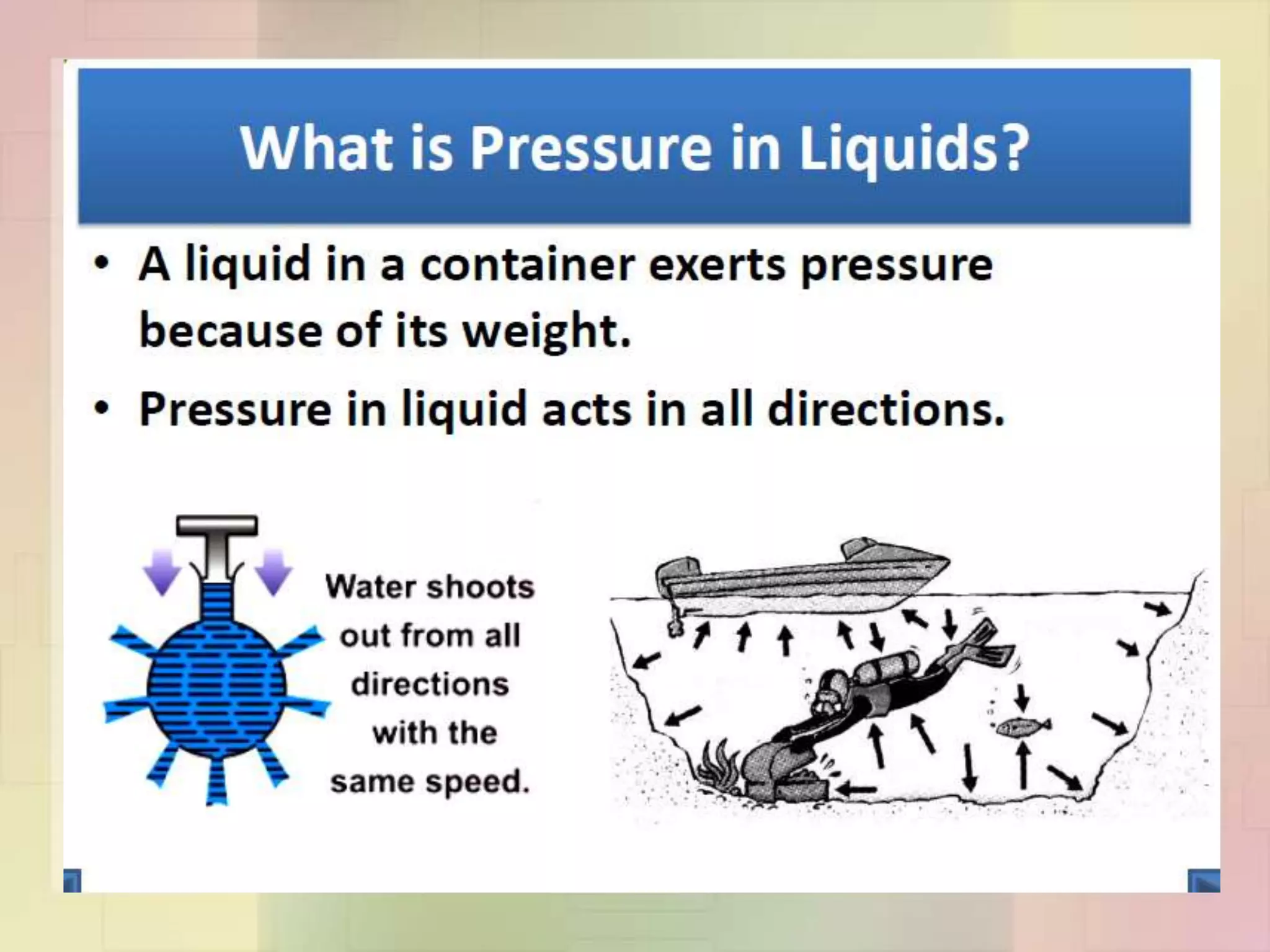 Liquid Pressure Example Problem 3.2 pressure in liquid | PPTX