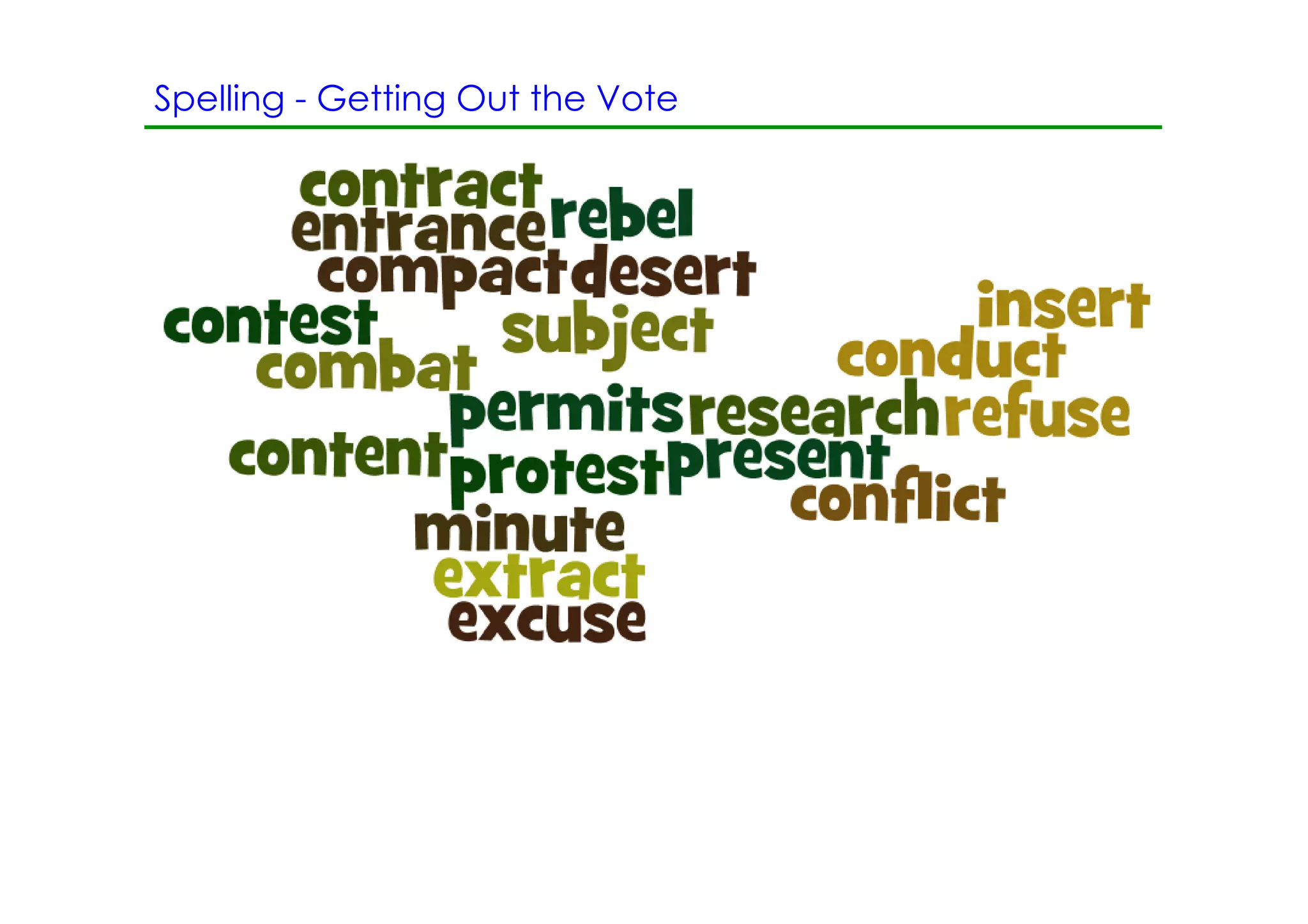 Spelling ­ Getting Out the Vote
 