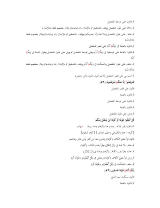 ‫ٍب قالوف على توسط اؼبنفصل‬
‫ٍب خالد على طوؿ اؼبنفصل ووقف بالتحقيق ٍب باإلبداؿ ياء (بيايدينا) وقاؿ بعضهم فقط (باإلبدؿ)‬
‫ٍب خلػػف علػػى طػػوؿ اؼبنفصػػل وبػػال غنػػة (أف يصػػيبكم) ووقػػف بػػالتحقيق ٍب باإلبػػداؿ يػػاء (بيايػػدينا) وقػػاؿ بعضػػهم فقػػط‬
‫(باإلبدؿ)‬
‫ٍب قالوف بالصلة ُب (بِكم أَف) على قصر اؼبنفصل‬
‫ُْ ْ‬

‫ٍب قالوف بالصلة على توسطها ُب (بِكم أَف) وعلى توسػط اؼبنفصػل ٍب ورش علػى طػوؿ اؼبنفصػل وطػوؿ الصػلة ُب (بِكػم‬
‫ُْ ْ‬
‫ُْ‬
‫أَف)‬
‫ْ‬
‫ٍب خلػف علػى طػػوؿ اؼبنفصػل وبالسػكت ُب (بِكػم أَف) ووقػف بػالتحقيق ٍب باإلبػػداؿ يػاء (بيايػدينا) وقػػاؿ بعضػهم فقػػط‬
‫ُْ ْ‬
‫(باإلبدؿ)‬
‫ٍب السوسي على قصر اؼبنفصل وأدغم النوف بالنوف (كبن نًتبص)‬
‫فَػتَػربَّصوآ إِنَّا معكم متَػربّْصوف (ٕ٘)‬
‫ََ ُ ْ ُ َ ُ َ‬
‫َ ُ‬
‫قالوف على قصر اؼبنفصل‬
‫ٍب قالوف بالصلة‬
‫ٍب قالوف على توسط اؼبنفصل‬
‫ٍب قالوف بالصلة‬
‫ٍب ورش على طوؿ اؼبنفصل‬
‫ِ‬
‫ِ‬
‫قُل أَنْفقوا طَوعا أَو كرىا لَن يُػتَػقبَّل م ْنكم‬
‫ْ ُ ْ ً ْ ًَْ ْ َ َ ُ ْ‬
‫الشاطبية رقم ٜٗ٘ : وضم ىنا (كرىا) وعند براءة‬

‫شهاب‬

‫[ كرىا : ضبزة والكسائي وخلف العاشر ] [ ك ْرىا الباقوف]‬
‫َ‬
‫ُ‬

‫قالوف قرأ بفتح الكاؼ (ك ْرىا) و ج معو ابن كثَت وابن عامر وعاصم‬
‫اندر‬
‫َ‬
‫ٍب خلف بال غنة ُب (لَن يػُتَػقبَّل) وقرأ بضم الكاؼ (ك ْرىا)‬
‫ُ‬
‫ْ َ َ‬
‫ٍب خالد وقرأ بضم الكاؼ (ك ْرىا) وبغنة ُب (لَن يػُتَػقبَّل)‬
‫ُ‬
‫ْ َ َ‬
‫ٍب ورش قرأ بفتح الكاؼ (ك ْرىا) وبالنقل ُب (قُل أَنْفقوا)و (طَوعا أَو)‬
‫َ‬
‫ْ ُِ‬
‫ًْ ْ‬
‫ٍب خلف بالسكت ُب (قُل أَنْفقوا)و (طَوعا أَو)‬
‫ْ ُِ‬
‫ًْ ْ‬
‫ِِ‬
‫إِنَّكم ك ْنتُم قَػوما فَاسقين (ٖ٘)‬
‫ُ ْ ُ ْ ًْ‬
‫َ‬
‫قالوف بسكوف ميم اعبمع‬
‫ٍب قالوف بالصلة‬

 