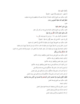 ‫ِ‬
‫وأَمطَْرنَا علَْيهم مطَرا‬
‫َْ‬
‫َ َْ ً‬
‫ِ‬
‫[ عليهم : ضبزة ويعقوب] [ عليهم : الباقوف]‬
‫ُ‬

‫قالوف بسكوف ميم اعبمع ٍب قالوف بالصلة ٍب ضبزة قرأ بضم اؽباء (عليهم) و ج معو يعقوب‬
‫ُ اندر‬
‫ِ‬
‫فَانْظُر ك ْيف كاف عاقِبَةُ الْمجرمين (ٗٛ)‬
‫ْ َ َ َ َ َ‬
‫ُ ِْ َ‬
‫قالوف‬

‫وإِلَى مديَن أَخاىم شع ْيبًا‬
‫َ َ ْ َ َ ُ ْ َُ‬
‫قالوف بسكوف ميم اعبمع ٍب قالوف بالصلة و ج معو ابن كثَت وأبو جعفر‬
‫اندر‬
‫ِ‬
‫ُ ِ ٍ‬
‫َ ْ ُْ‬
‫قَاؿ يَا قَػوـ اعبُدوا اللَّوَ ما لَكم من إِلَو غَْيػرهُ‬
‫َ ْ ْ‬
‫ُ‬
‫الشاطبية ُب األعراؼ رقم ٜٓٙ : ورا (من إلو غَته) رفعو بكل رسا‬
‫ِ‬
‫[من إلو غَتهِ : الكسائي وأبو جعفر ][من إلو غَتهُ : الباقوف]‬
‫ُ‬
‫ِ‬
‫قالوف بسكوف ميم اعبمع وقرأ برفع الراء ُب (غَته) ٍب الكسائي قرأ خبفض الراء (غَتهِ)‬
‫ُ‬

‫ِ‬
‫ٍب ورش بالنقل ُب (من الو) وقرأ برفع الراء ُب (غَته) ٍب خلف بالسكت ُب (من إلو) وقرأ برفع الراء ُب (غَته)‬
‫ْ‬
‫ُ‬
‫ُ‬
‫ِ‬
‫ٍب قالوف بالصلة وقرأ برفع الراء ُب (غَته) ٍب أبو جعفر بالصلة و قرأ خبفض الراء (غَتهِ) وباإلخفاء (التنوين عند الغُت)‬
‫ُ‬
‫ِ‬
‫قَد جآءتْكم بَػيّْػنَ ٌ من ربّْكم‬
‫ْ َ َ ُْ ة ْ َ ُْ‬
‫قالوف بسكوف ميم اعبمع على توسط اؼبتصل وباإلظهار ُب (قد جآتكم)‬
‫ٍب قالوف بالصلة وباإلظهار ُب (قد جآتكم)‬
‫ٍب ورش بطوؿ اؼبتصل وباإلظهار ُب (قد جآتكم)‬
‫ٍب ابن ذكواف أماؿ (جاءتكم) على توسط اؼبتصل وباإلظهار ُب (قد جآتكم)‬
‫ٍب البصري أدغم الداؿ باعبيم (قَد جاءَتْكم) و ج معو ىشاـ والكسائي‬
‫ْ َ ُ ْ اندر‬

‫ٍب ضبزة أدغم الداؿ باعبيم (قَد جاءَتْكم) وأماؿ (جاءتكم) على طوؿ اؼبتصل‬
‫ْ َ ُْ‬
‫ٍب خلف العاشر أدغم الداؿ باعبيم (قَد جاءَتْكم) وأماؿ (جاءتكم) على توسط اؼبتصل‬
‫ْ َ ُْ‬
‫ِ‬
‫ِ‬
‫فَأَوفُوا الْك ْيل والْميزاف وَل تَػ ْبخسوا النَّاس أَشيَآءىم وَل تُػفسدوا فِي األَرض بَػعد إِصَلحها‬
‫َ ْ َ ُ ْ ََ ْ ِ ُ‬
‫ْ ْ ِ ْ َ َْ َ‬
‫ْ‬
‫َ َ َ َ َ ََ َ ُ‬
‫قالوف بسكوف ميم اعبمع وتوسط اؼبتصل‬
‫ٍب قالوف بالصلة‬
‫ٍب ورش بالنقل ُب (األرض) وتغليظ الـ (إصالحها) وطوؿ اؼبتصل‬
‫ٍب ضبزة بالسكت ُب (األرض) وطوؿ اؼبتصل‬
‫ٍب خالد بالتحقيق ُب (األرض) وطوؿ اؼبتصل‬

 