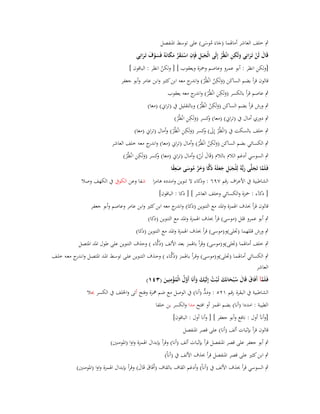 ‫ٍب خلف العاشر أماؽبما (جاءَ موسى) على توسط اؼبنفصل‬
‫َ ُ َ‬
‫ِ‬
‫قَاؿ لَن تَػرانِي ولَكن انْظُر إِلَى الْجبَل فَِإف استَػقر مكانَوُ فَسوؼ تَػرانِي‬
‫َ ِ ِ ْ َ َّ َ َ‬
‫َ ْ َ َ ِ ْ‬
‫َْ َ َ‬
‫ِ‬
‫[ولكن انظر : أبو عمرو وعاصم وضبزة ويعقوب ] [ ولكن انظر : الباقوف ]‬
‫ُ‬
‫ِ‬
‫قالوف قرأ بضم الساكن (ولَكن انْظُْر) و ج معو ابن كثَت وابن عامر وأبو جعفر‬
‫اندر‬
‫َ ُ‬
‫َ ِِ‬
‫ٍب عاصم قرأ بالكسر (ولَكن انْظُْر) و ج معو يعقوب‬
‫اندر‬
‫ِ‬
‫ٍب ورش قرأ بضم الساكن (ولَكن انْظُْر) وبالتقليل ُب (تراين) (معا)‬
‫َ ُ‬
‫َ ِِ‬
‫ٍب دوري أماؿ ُب (تراين) (معا) كسر (ولَكن انْظُْر)‬
‫و‬
‫َ ِِ‬
‫ٍب خلف بالسكت ُب (انْظُْر إِىل) كسر (ولَكن انْظُْر) وأماؿ (تراين (معا)‬
‫َ و‬

‫ِ‬
‫ٍب الكسائي بضم الساكن (ولَكن انْظُْر) وأماؿ (تراين (معا) و ج معو خلف العاشر‬
‫اندر‬
‫َ ُ‬
‫َ ِِ‬
‫ٍب السوسي أدغم الالـ بالالـ (قَاؿ لَن) وأماؿ (تراين (معا) كسر (ولَكن انْظُْر)‬
‫و‬
‫َ ْ‬
‫فَػلَما تَجلَّى ربُّوُ لِلْجبَل جعلَوُ دكا وخر موسى صعقا‬
‫َّ َ َ َ ِ َ َ َ ِّ َ َ َّ ُ َ َ ِ ً‬

‫الشاطبية ُب األعراؼ رقم ٜٚٙ : ودكاء ال تنوين وامدده ىامزا شفا وعن الكوُب ُب الكهف وصال‬
‫[ دكآء : ضبزة والكسائي وخلف العاشر ] [ دكا : الباقوف]‬

‫قالوف قرأ حبذؼ اؽبمزة واؼبد مع التنوين (دكا) و ج معو ابن كثَت وابن عامر وعاصم وأبو جعفر‬
‫اندر‬
‫ٍب أبو عمرو قلل (موسى) قرأ حبذؼ اؽبمزة واؼبد مع التنوين (دكا)‬
‫ٍب ورش قللهما (ذبلى)و(موسى) قرأ حبذؼ اؽبمزة واؼبد مع التنوين (دكا)‬
‫َ ِّ‬
‫ٍب خلف أماؽبما (ذبلى)و(موسى) وقرأ باؽبمز بعد األلف (دكاء ) وحذؼ التنوين على طوؿ اؼبد اؼبتصل‬
‫َ ِّ‬
‫ٍب الكسائي أماؽبمػا (ذبلى)و(موسػى) وقػرأ بػاؽبمز (دكػاء ) وحػذؼ التنػوين علػى توسػط اؼبػد اؼبتصػل وان ج معػو خلػف‬
‫ػدر‬
‫العاشر‬
‫ِ‬
‫فَػلَمآ أَفَاؽ قَاؿ س ْبحانَك تُػ ْبت إِلَيك وأَنَا أَوؿ الْمؤمنِين (ٖٗٔ)‬
‫َّ َ َ ُ َ َ ُ ْ َ َ َّ ُ ُ ْ َ‬
‫َ ُّ‬
‫الشاطبية ُب البقرة رقم ٕٔ٘ : ومد (أنا) ُب الوصل مع ضم مهزة وفتح أتى واػبلف ُب الكسر جبال‬
‫الطيبة : امددا (أنا) بضم اؽبمز أو افتح مدا والكسر بن خلفا‬

‫[وأنآ أوؿ : نافع وأبو جعفر ] [ وأنا أوؿ : الباقوف]‬
‫قالوف قرأ بإثبات ألف (أنا) على قصر اؼبنفصل‬
‫ٍب أبو جعفر على قصر اؼبنفصل قرأ بإثبات ألف (أنا) وقرأ بإبداؿ اؽبمزة واوا (اؼبومنُت)‬
‫ٍب ابن كثَت على قصر اؼبنفصل قرأ حبذؼ األلف ُب (أناْ)‬
‫ٍب السوسي قرأ حبذؼ األلف ُب (أناْ) وأدغم القاؼ بالقاؼ (أَفَاؽ قَاؿ) وقرأ بإبداؿ اؽبمزة واوا (اؼبومنُت)‬
‫َ َ‬

 