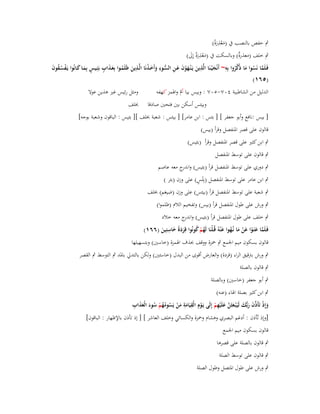 ‫ِ‬
‫ٍب حفص بالنصب ُب (معذرةً)‬
‫َْ َ‬

‫ٍب خلف (معذرٌ) وبالسكت ُب (معذرةً إِىل)‬
‫ة‬
‫َ ْ َِ َ‬
‫ّْ ِ‬
‫ِ َ َ ْ َ َ ِ ُّ ِ َ َ ْ ِ َ ُ َ َ ٍ‬
‫فَػلَما نَسوا ما ذُكروا بِو~ أَنْج ْيػنَا الَّذين يَػ ْنػهوف عػن السػوء وأَخػذنَا الَّػذين ظَلَمػوا بِعػذاب بَئِػيس بِمػا كػانُوا يَػفسػقوف‬
‫ٍ َ َ‬
‫ْ ُُ َ‬
‫َ‬
‫َّ ُ َ ُ‬
‫(٘ٙٔ)‬
‫الدليل من الشاطبية ٗٓٚ-٘ٓٚ : وبيس بيا أـ واؽبمز كهفو‬
‫ّ‬

‫وبيئس أسكن بُت فتحُت صادقا‬

‫ومثل رئيس غَت ىذين عوال‬
‫خبلف‬

‫[ بيس :نافع وأبو جعفر ] [ بئس : ابن عامر] [ بيئس : شعبة خبلف ][ بئيس : الباقوف وشعبة بوجو]‬
‫قالوف على قصر اؼبنفصل وقرأ (بيس)‬
‫ٍب ابن كثَت على قصر اؼبنفصل وقرأ (بئيس)‬
‫ٍب قالوف على توسط اؼبنفصل‬
‫ٍب دوري على توسط اؼبنفصل قرأ (بئيس) و ج معو عاصم‬
‫اندر‬
‫ٍ‬
‫ٍب ابن عامر على توسط اؼبنفصل (بِْئس) على وزف (بئر )‬
‫ٍب شعبة على توسط اؼبنفصل قرأ (بيئس) على وزف (ضيغم) خبلف‬
‫ٍب ورش على طوؿ اؼبنفصل قرأ (بيس) وتفخيم الالـ (ظلموا)‬
‫ٍب خلف على طوؿ اؼبنفصل قرأ (بئيس) و ج معو خالد‬
‫اندر‬
‫ِ‬
‫فَػلَما عتَػوا عن ما نُػهوا ع ْنوُ قُػلْنَا لَهم كونُوا قِردة خاسئِين (ٙٙٔ)‬
‫ُْ ُ‬
‫َّ َ ْ َ ْ َ ُ َ‬
‫ًََ َ َ‬
‫قالوف بسكوف ميم اعبمع ٍب ضبزة ووقف حبذؼ اؽبمزة (خاسُت) وبتسهيلها‬
‫ٍب ورش بًتقيق الراء (قردة) والعارض أقوى من البدؿ (خاسئُت) ولكن بالتديل باؼبد ٍب التوسط ٍب القصر‬
‫ٍب قالوف بالصلة‬
‫ٍب أبو جعفر (خاسُت) وبالصلة‬
‫ٍب ابن كثَت بصلة اؽباء (عنو)‬

‫ْ ِ َِ َ ْ ُُ ْ ُ َ َ َ ِ‬
‫وإِذ تَأَذَّف ربُّك لَيَْبػعثَن علَْيهم إِلَى يَػوِـ الْقيَامة من يَسومهم سوء الْعذاب‬
‫َ ْ َ َ َ َ َّ َ ِ ْ‬
‫ُ‬

‫[وإذ تّأذف : أدغم البصري وىشاـ وضبزة والكسائي وخلف العاشر ] [ إذ تأذف باإلظهار : الباقوف]‬
‫قالوف بسكوف ميم اعبمع‬
‫ٍب قالوف بالصلة على قصرىا‬
‫ٍب قالوف على توسط الصلة‬
‫ٍب ورش على طوؿ اؼبتصل وطوؿ الصلة‬

 