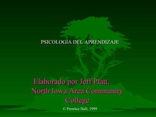 PSICOLOGÍA DEL APRENDIZAJE

Elaborado por Jeff Platt,
North Iowa Area Community
College
© Prentice Hall, 1999

 