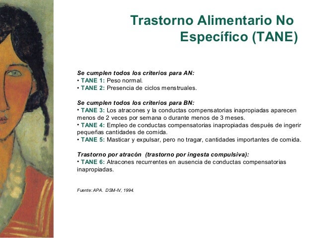 Resultado de imagen de trastornos TANE