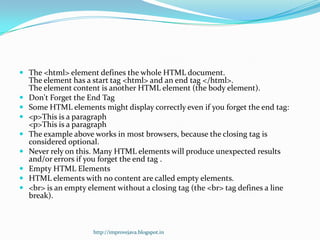 3. elements | PPTX | Web Design and HTML | Internet