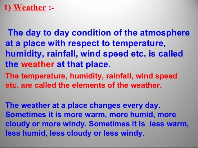 What are the seven weather elements?