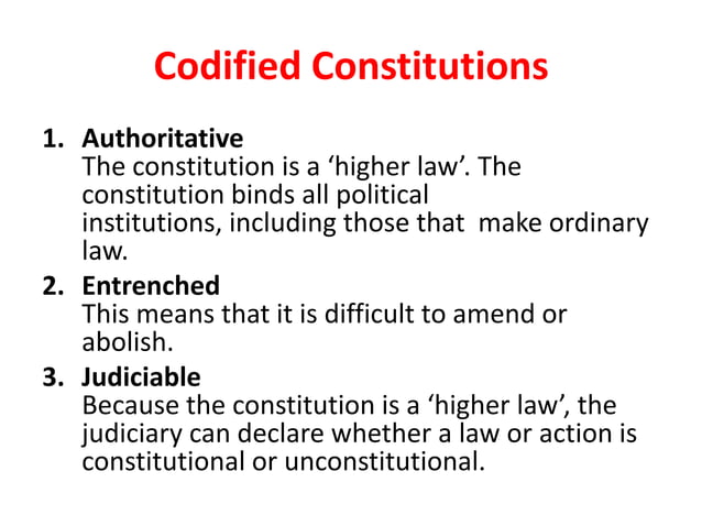 3. Codified & Uncodified Constitutions | PPTX