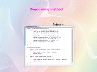 Overloading method
String
Integer