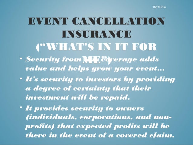 Event Cancellation Insurance