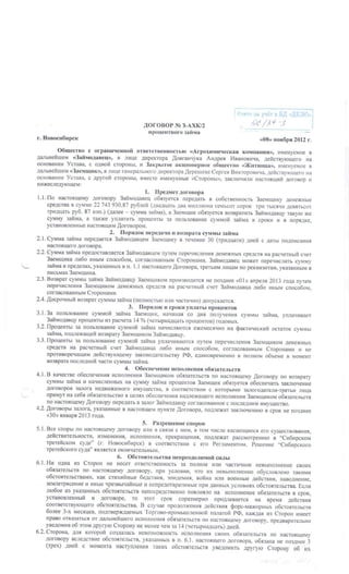 Договор займа контор Павла Скурихина 