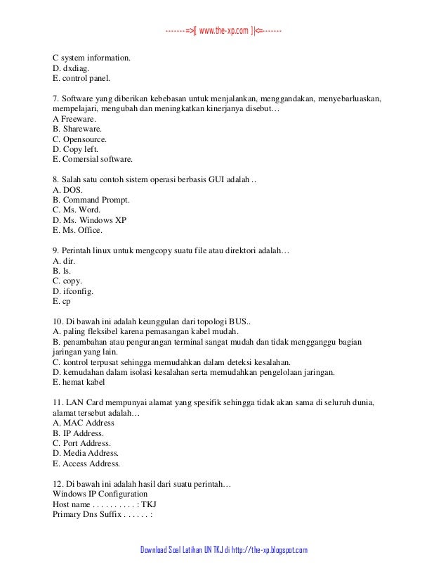 3. kumpulan latihan soal ujian nasional teori produktif 