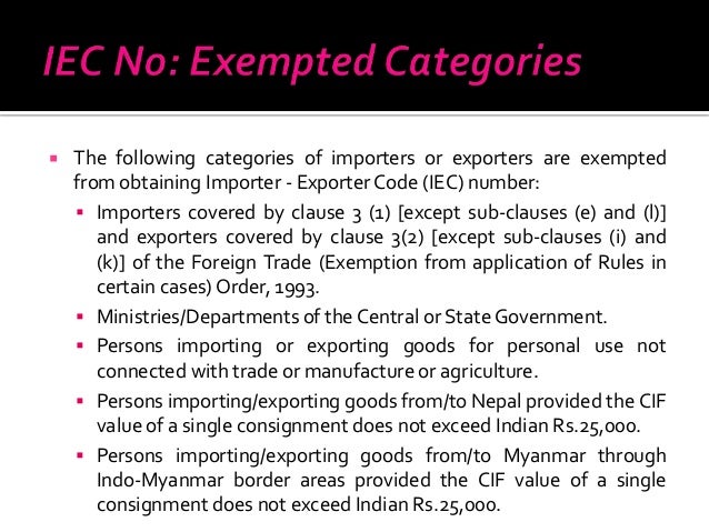 online code to iec how apply Registration India in of formalities export