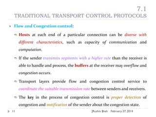 Transport control protocols for Wireless sensor networks | PPTX