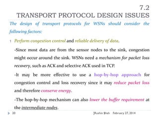 Transport control protocols for Wireless sensor networks | PPTX
