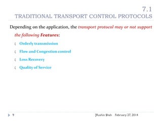 Transport control protocols for Wireless sensor networks | PPTX